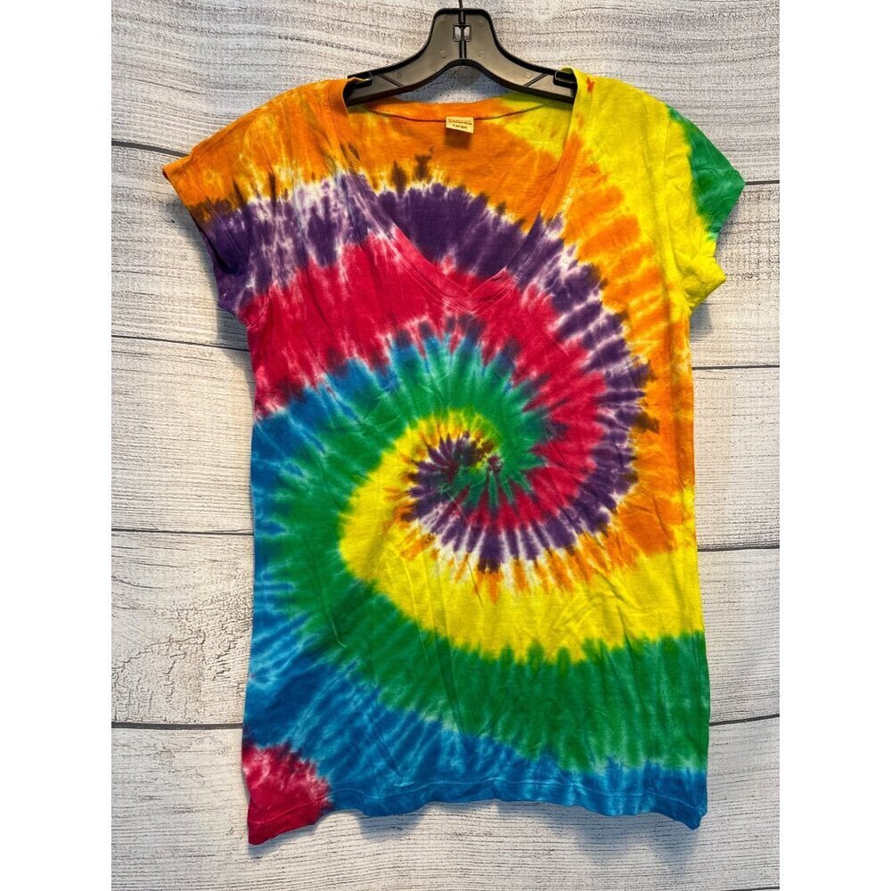 Women's Tie-Dye Short Sleeve Tee - Multicolor